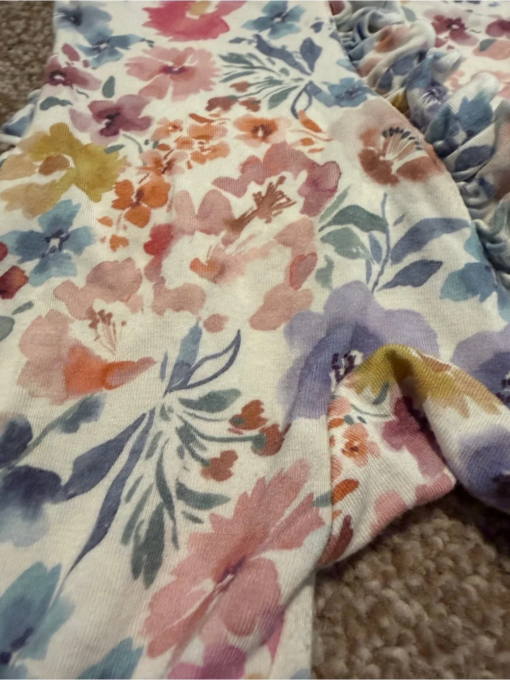 Little sleepies tiny blooms Floral Ruffle Footed zippy preemie